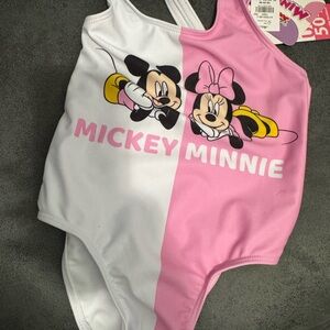Disney Pink and White Mickey Minnie One Piece